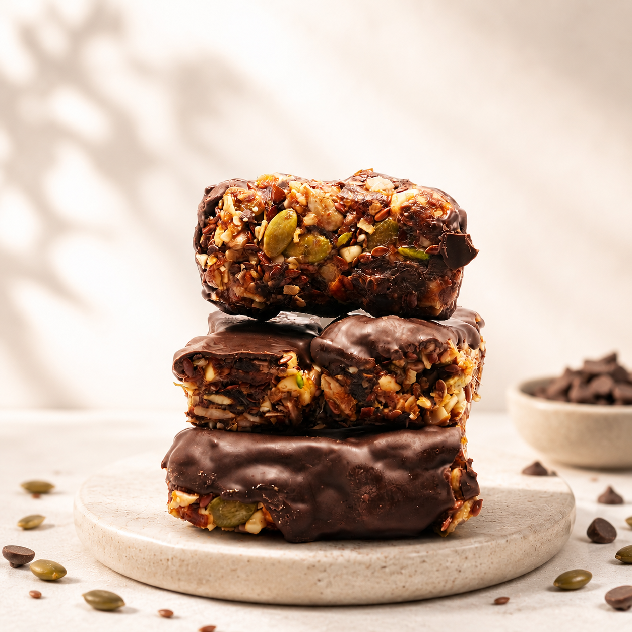 NutriBites Energy Bars with chocolate base