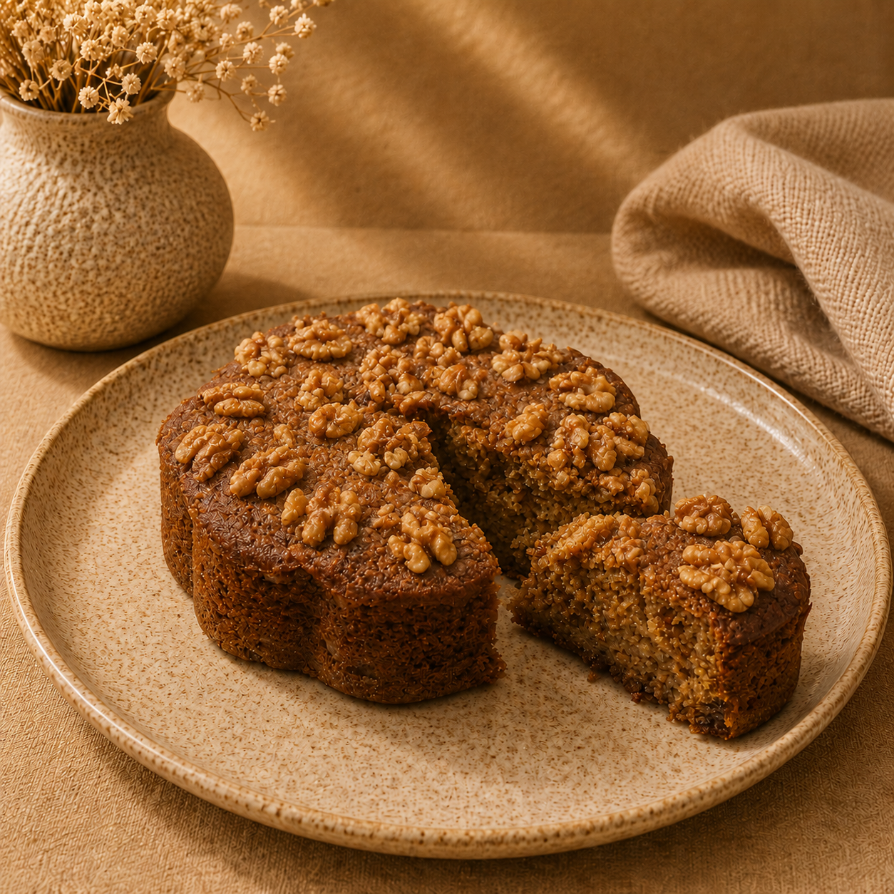 Banana walnut cake